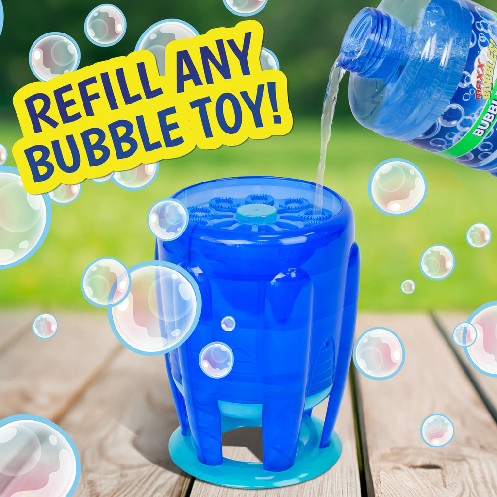 Sunny Days Entertainment Bubble Solution 64 oz - Non-Toxic - 3+ Years | Includes Wand, Easy Grip Bottle, For Machines And Wands, 11 in Tall, 4.2 lb, Ages 36 Months Up, Holiday Theme