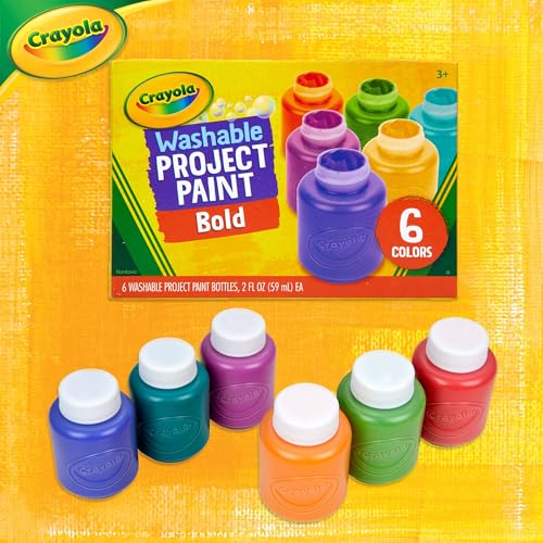 Crayola Washable Kids Paint (6ct), School Supplies, Painting Set for Kids, Spring Crafts, Art Teacher Gifts for Toddlers, Ages 3+