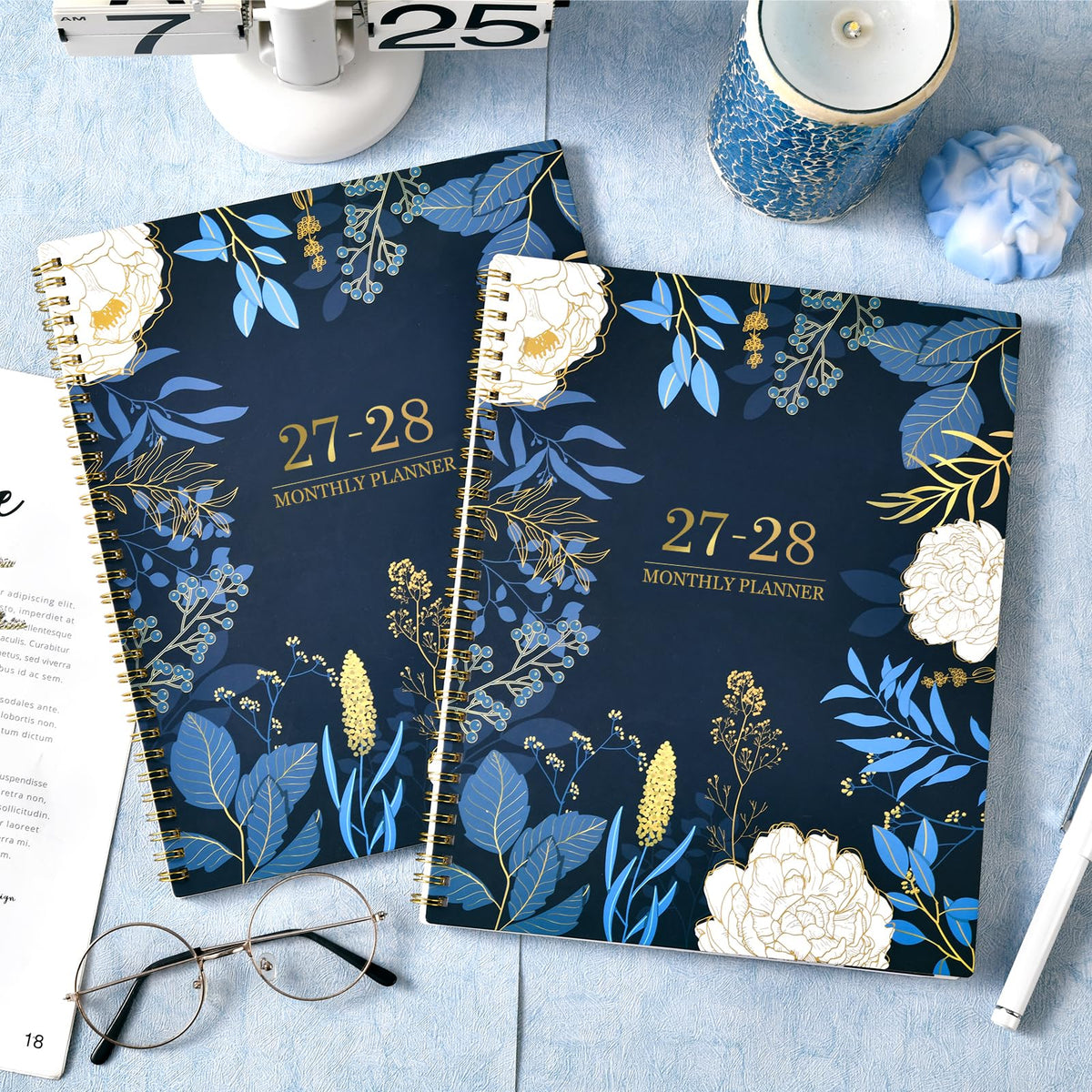 2027-2028 Monthly Planner - 2 Year Monthly Planner/Calendar 2027-2028, Jan 2027 - Dec 2028, 11" x 9", 24 Monthly Planner with Tabs, Back Pocket, Holidays, Twin-Wire Binding, Note Pages