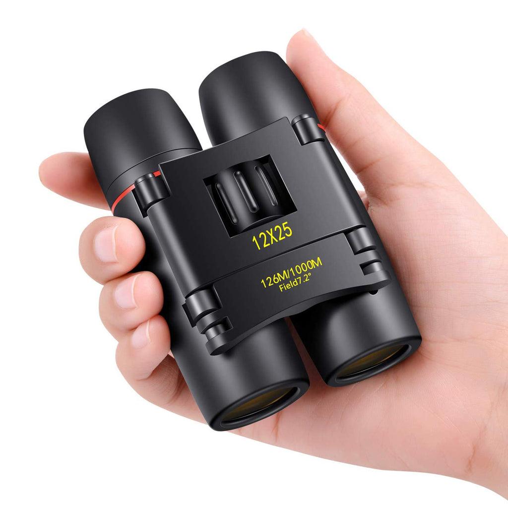 POLDR 12X25 Small Pocket Binoculars Compact for Adults | Mini Portable, Easy Focus, Crystal Clarity for Bird Watching, Concert, Opera, Cruise, Travel, Hiking