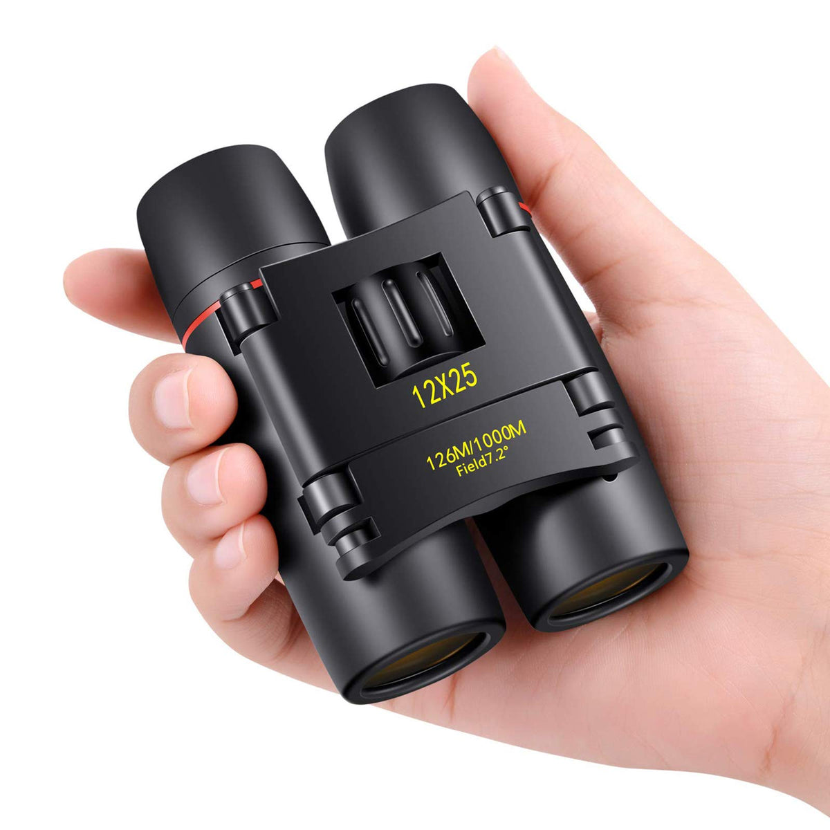 POLDR 12X25 Small Pocket Binoculars Compact for Adults | Mini Portable, Easy Focus, Crystal Clarity for Bird Watching, Concert, Opera, Cruise, Travel, Hiking