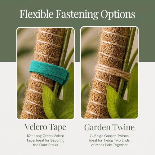 Imezos 2 Pack 30" Moss Pole for Plants – Moss Pole Monstera Plant Support | Bendable Plant Stakes for Indoor Plants – Moss Poles for Climbing Plants – Plant Sticks Support – Monstera Moss Pole Stakes