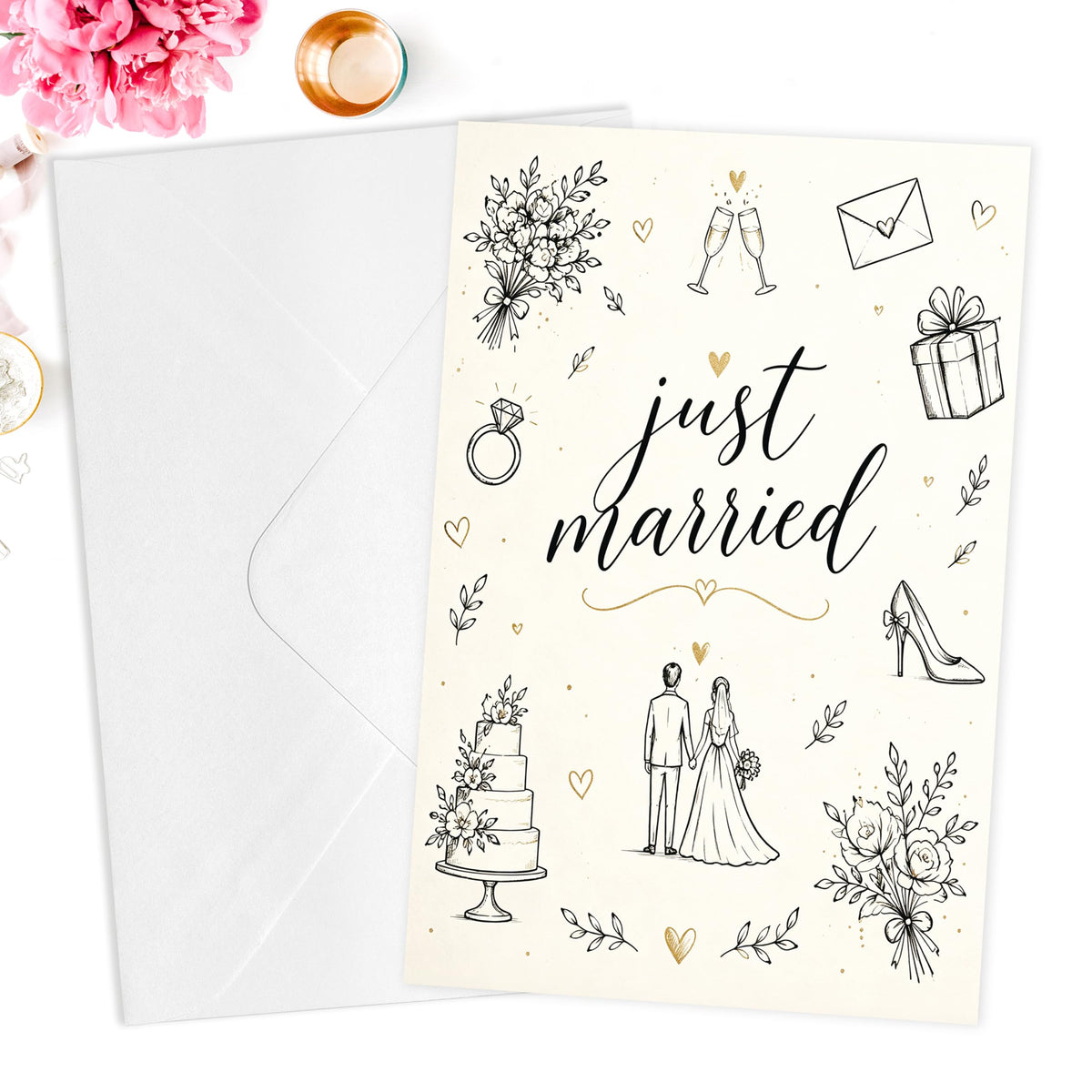 MQMRYeto Wedding Card,Engagement Card Gift for Bride Groom Couple Women Men | Bridal Shower Card for Husband Wife,Signature Congratulation Marriage Anniversary Cards Decor for Son Daughter,with Envelope