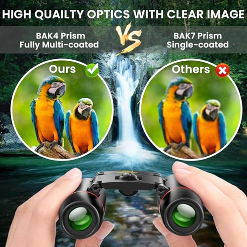 POLDR 12X25 Small Pocket Binoculars Compact for Adults | Mini Portable, Easy Focus, Crystal Clarity for Bird Watching, Concert, Opera, Cruise, Travel, Hiking