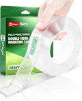 EZlifego Heavy Duty Invisible Bond Nano Double Sided Mounting Tape, 9.85FT | Nano-Tech, Holds up to 72 lbs, All-Purpose, Instant Hold, Industrial-Strength Adhesive, Indoor & Outdoor Decor,Back to School