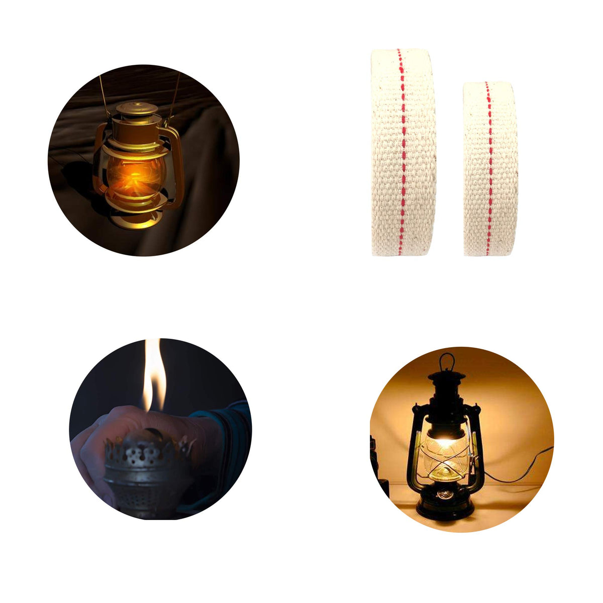 6.5 Feet Cotton Wick 1/2 Inch 3/4 Inch 5/8 Inch 7/8 Inch Oil Lamp Wick Replacement for Candle Burner Lantern Stove Supplies 4 Rolls