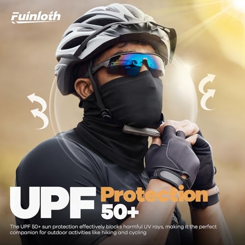 Fuinloth Neck Gaiter, 6 Pack Cooling UV Protection Bandana Face Mask Gator | Breathable Sweat Wicking, UPF 50, Sun Wind Dust Shield, Quick Dry & Washable, 95% Polyester 5% Spandex