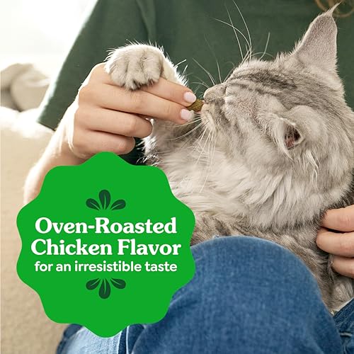 Greenies Feline Natural Dental Cat Treats, Roasted Chicken Flavor, 9.75 oz | #1 vet-recommended, clinically-proven oral care, cleans teeth and freshens breath, cleans to gumline, natural ingredients