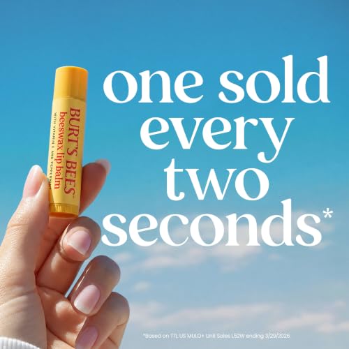 Burt's Bees 100% Natural Moisturizing Lip Balm (Original Beeswax) | Lip Moisturizer with Beeswax, Tint-Free, 100 Percent Natural Origin Conditioning Treatment, Easy to Take Anywhere