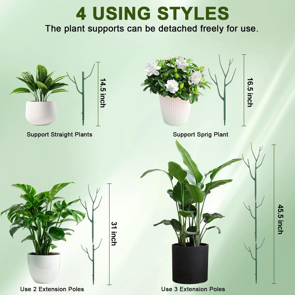 Qaobo 5 Pack Stackable Plant Support Stakes, Climbing Plant Support Structures for Monstera, Pothos, Philodendron Garden Plant Stakes for Indoor Outdoor Plants