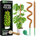 2Pcs 28'' Moss Pole Monstera Plant Support - Plant Stakes for Indoor Plants | Bendable Moss Poles for Climbing Plants, Tall Coco Coir Pole Sticks, Monstera Trellis