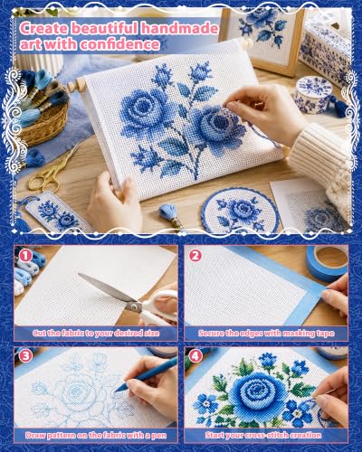 FIVEIZERO 18 Mesh Needlepoint Canvas, 20"x18" Blank Canvas Embroidery | 100% cotton canvas, Fine Blank Needlepoint Mesh for Embroidery, Cross Stitch and DIY Needlepoint Projects