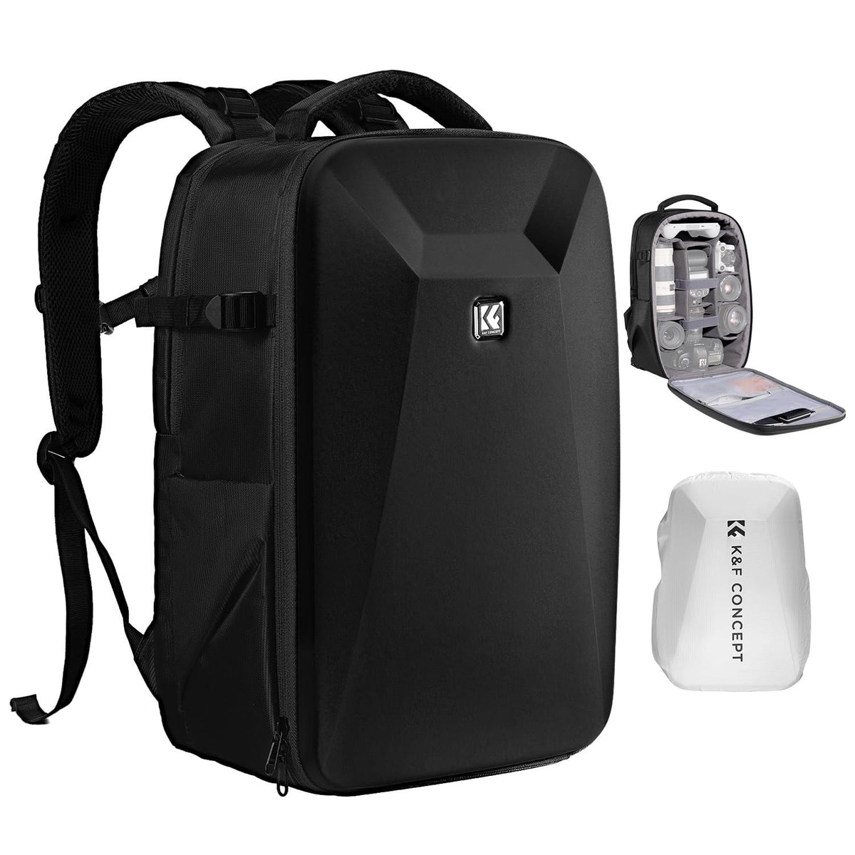 K&F CONCEPT Camera Backpack,Hardshell Photography DSLR Camera Bag | 15-15.6 Inch Laptop Compartment, Waterproof, Hard Shell Camera Case, Compatible with Canon/Nikon/Sony/DJI Mavic Drone, B07