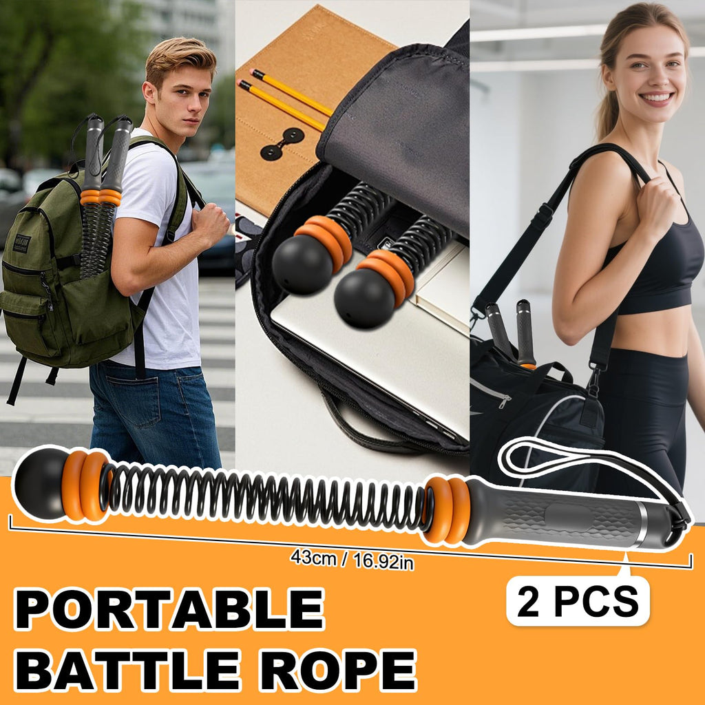 Ropeless Battle Ropes for Home Gym,Cordless Battle Rope for HIIT & Cardio | Weighted Ropeless Battle Rope,Adjustable,Strength Building,Cardio Fitness,Arm Trainer Workout Equipment for Men Women
