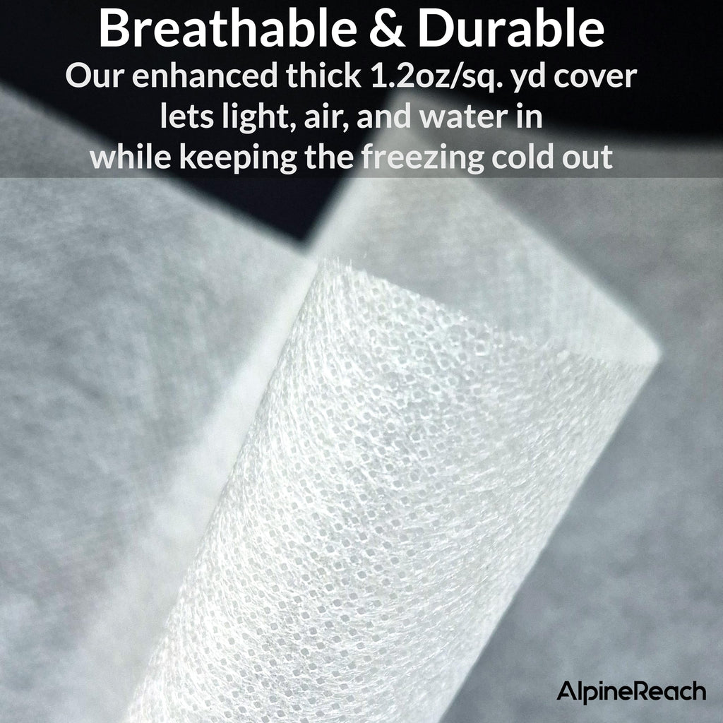 AlpineReach Plant Covers Frost & Sun Protection 10 x 30 ft - Thick 1.2 oz/yd² Freeze Blanket to Low 28 °F Temperatures Floating Row, Garden Fabric Material, Protect in Winter Cold, Gardening Down