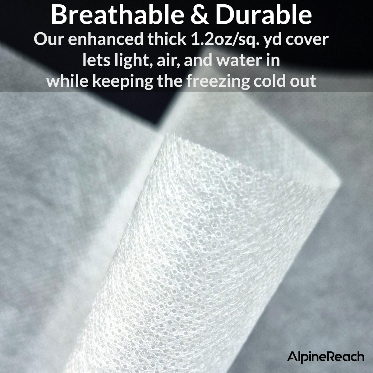 AlpineReach Plant Covers Frost & Sun Protection 10 x 30 ft - Thick 1.2 oz/yd² Freeze Blanket to Low 28 °F Temperatures Floating Row, Garden Fabric Material, Protect in Winter Cold, Gardening Down