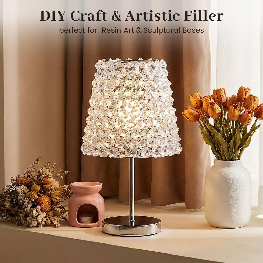 DOMESTAR Clear Fake Ice Rocks, 150 PCS Acrylic Crystal for Vase Fillers | Fake Diamonds for Table Centerpieces Wedding Party, Fish Tanks Decor Table Scatter DIY Craft Supplies Food Display