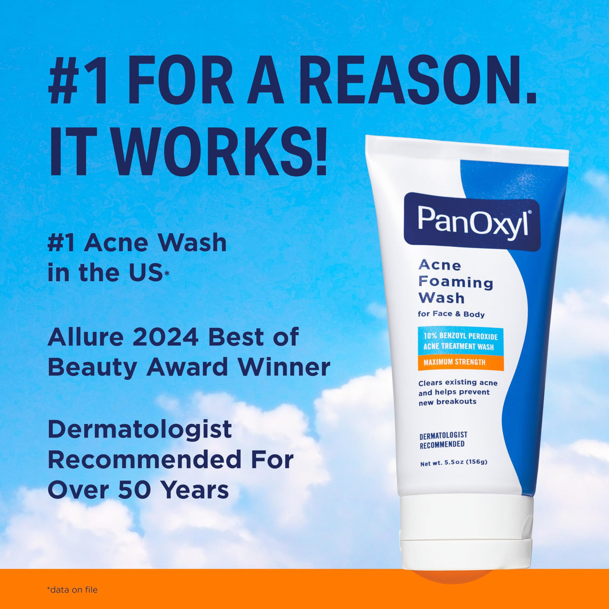 PanOxyl Acne Foaming Wash, 10% Benzoyl Peroxide, For Face & Body, 5.5 oz | Maximum Strength, Antibacterial Daily Cleanser, Treats & Prevents Acne, Non-Comedogenic, Vegan, Unscented, All Skin Types