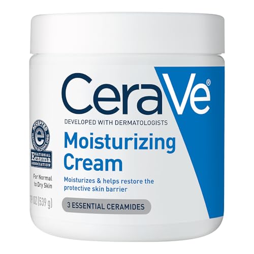 CeraVe Moisturizing Cream, Face & Body Moisturizer for Dry Skin, 19oz | Skin Care with Hyaluronic Acid, Skin Barrier Repair, Ceramide Moisturizer, Fragrance Free, Non-Comedogenic, Daily Use