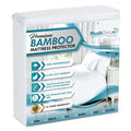 PlushDeluxe Bamboo Waterproof Mattress Protector, King Size, Ultra Soft | Breathable, Noiseless, Hypoallergenic, Washable, 76x80" Up to 18" Deep, Viscose Derived from Bamboo Mattress Cover, White
