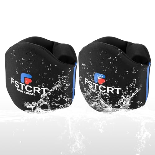 Fstcrt 2 Pcs Foam Aquatic Cuffs Exercise Equipment, Water Aerobics Float Ring with Adjustable Webbing, Pool Exercise Workout Set, Water Ankle Ring for Adults