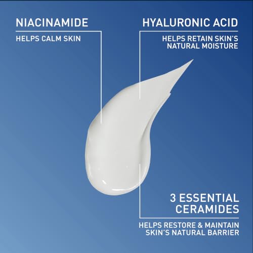 CeraVe PM Daily Facial Moisturizer, Skin Care for Dry Skin, Oil-Free, 3oz | Travel Sized Face Lotion with Hyaluronic Acid, Niacinamide & Ceramides, Face Moisturizer for Men & Women, Skin Barrier Repair