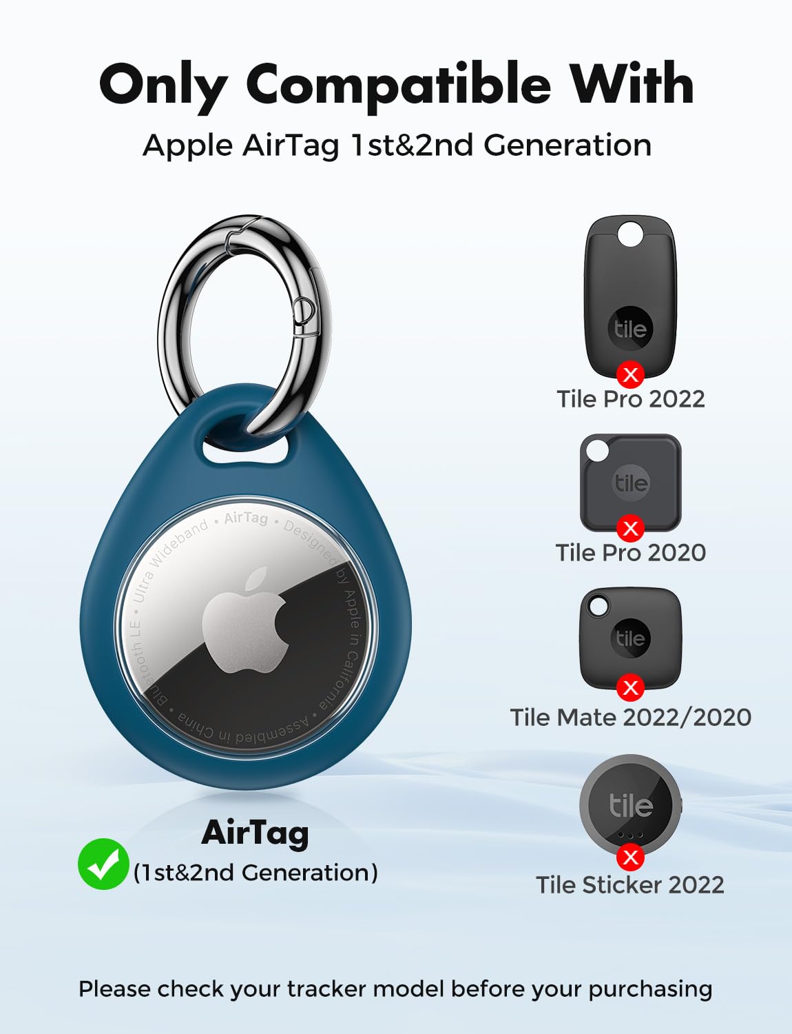 UNBREAKcable AirTag Holder for Apple - 4 Pack Air Tag Case with Keychain | Secure Tight Fit, Easy to Install, Shockproof Waterproof TPU, Perfect for Kids Pets Luggage Backpacks and Keys