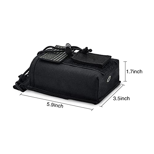 YEZEJUN Molle Radio Pouch Holster Tactical Holder Duty Belt Accessories Military Heavy Bag for Two Ways Walkie Talkies Adjustable Storage with 1 Pack Patch