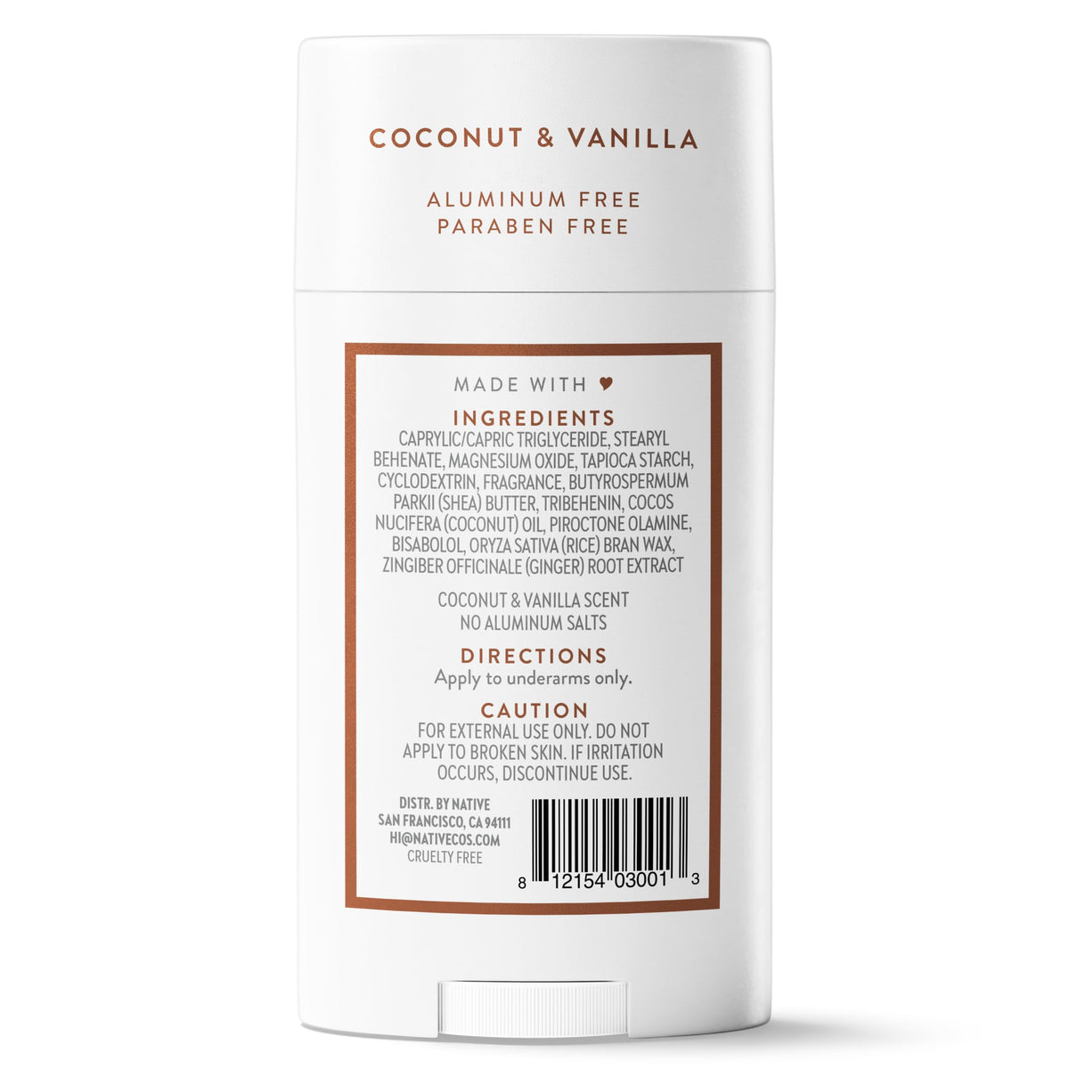 Native Deodorant Contains Naturally Derived Ingredients, 72 Hour Odor Control | Deodorant for Women and Men, Aluminum Free with Baking Soda, Coconut Oil and Shea Butter | Coconut & Vanilla