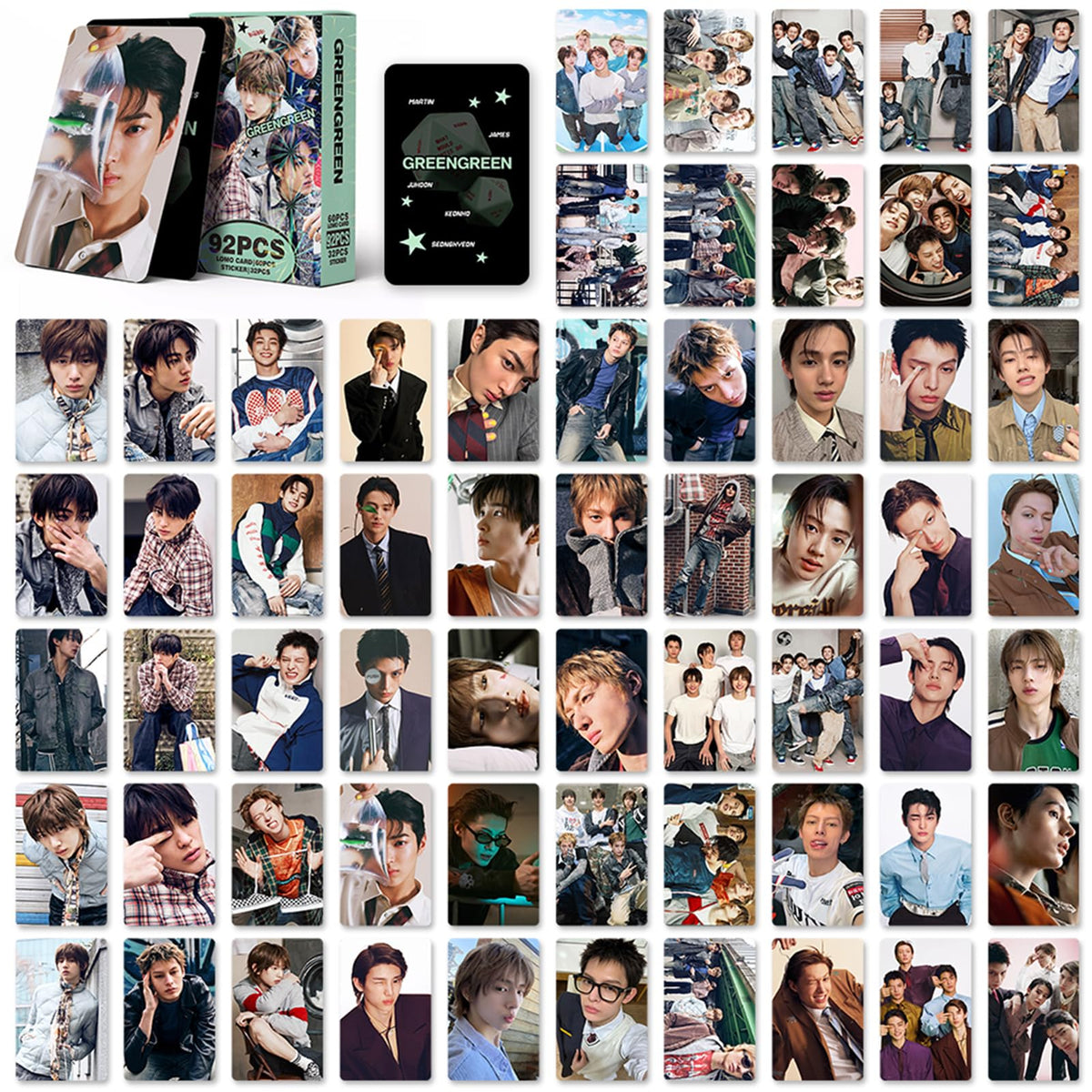 KPOPBTS Cortis 60 PCS Photocards and 32 PCS Stickers KPOP Album GREENGREEN Merch Cards Lomo Card Set, Gift for COER‌ Boys and Girls