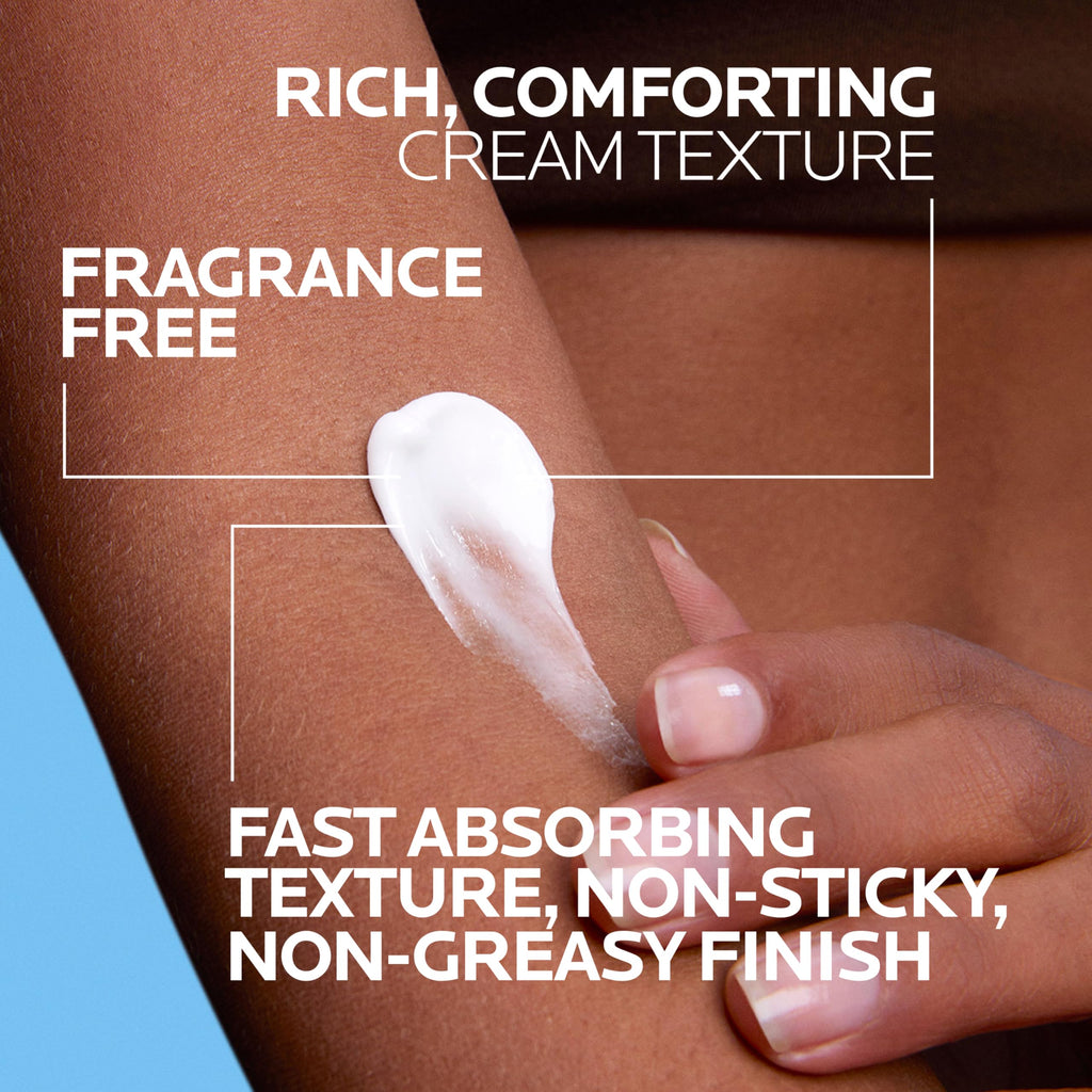La Roche-Posay Lipikar AP+MAX Triple Repair Moisturizing Body Cream | Face and body lotion for dry skin with shea butter and niacinamide. Gentle on very dry, rough, sensitive skin.
