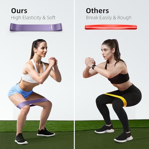 Resistance Bands for Working Out, 5-Pack Loop Exercise Bands for Home Gym | Elastic Stretch Bands For Strength Training, Pilates, Yoga, Physical Therapy, Leg Glute Arm Exercises, Women Men