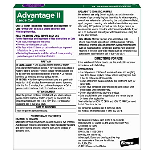 Advantage II Large Cat Topical Flea Treatment & Prevention, 2ct