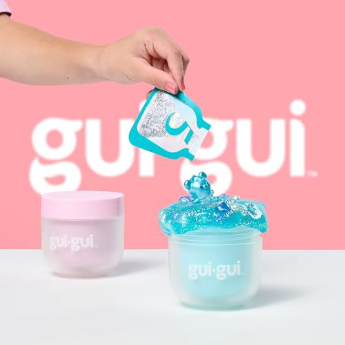 GUI GUI Slime Kit Shimmer Deluxe 2-Pack, Iridescent Slimes | Includes Shimmer & Crystal Pearl slimes, Pearl Bead Booster, Glow-Up sachets; slime kit for girls ages 6+