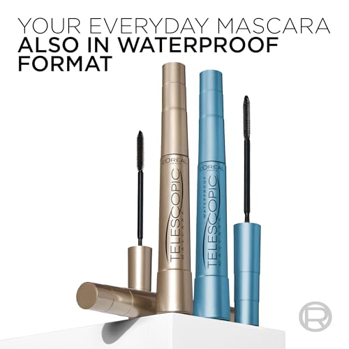 L’Oreal Paris Original Telescopic Mascara, Lengthening, Blackest Black | Extreme Lengthening Mascara For Lash By Lash Separation, Clump-Free, Smooth Formula, Up to 24HR Wear