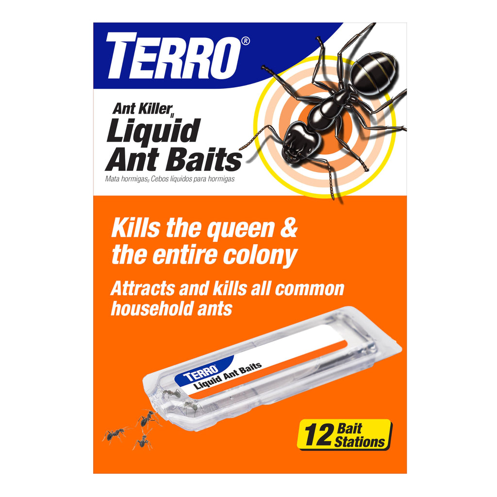 TERRO Liquid Ant Killer Bait Stations, 12-Pack, Indoor Ant Traps, T300B | Borax Formula, Kills the Queen & the Entire Colony, Liquid Ant Baits Indoor, Kills Household Ants, Indoor Use