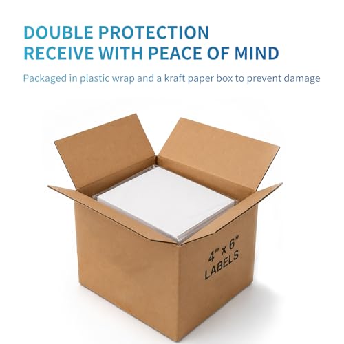 9527 Product Fanfold 4 x 6 Direct Thermal Labels White Perforated Shipping Labels, 500pcs per Stack,1 Stack