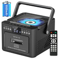 Sunoony Boombox Cassette CD Player Combo with Bluetooth, 5000mAh Battery | Rechargeable Cd and Cassette Player for Home,FM Radio/Remote Control/Tape Recording/AUX/TF/USB/Earphone Jack for Kids, Gift