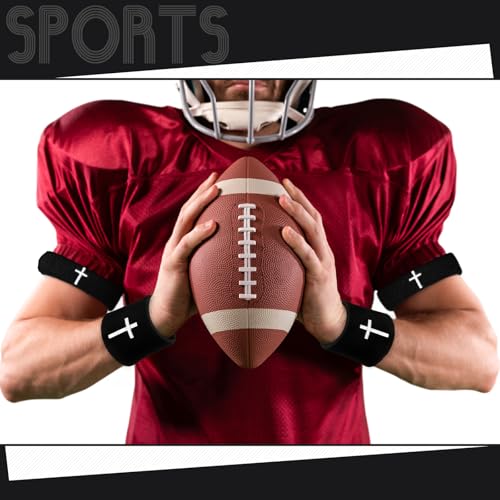 Soulchen Cross Bicep & Wrist Bands Absorbent Sweatband Set | Christian, Breathable Soft Cotton, Wristbands Armbands for Football Baseball Players Sports Accessories, Men and Women