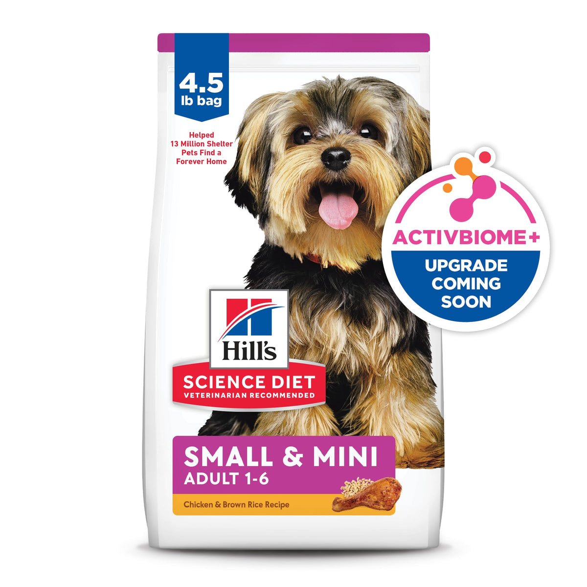 Hill's Science Diet Adult 1-6 Small & Mini Dry Dog Food | #1 Veterinarian Recommended, Chicken & Brown Rice, 4.5 lb. Bag