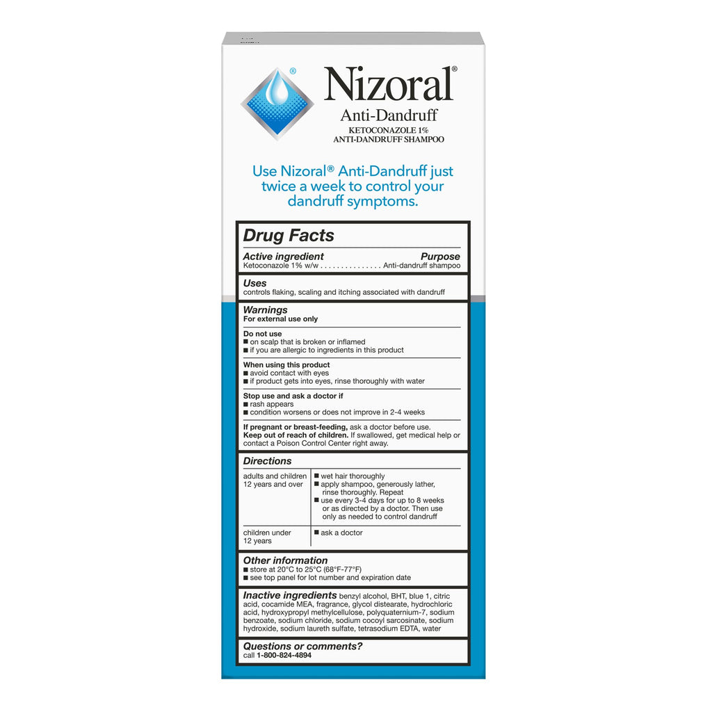 Nizoral Anti-Dandruff Shampoo with 1% Ketoconazole, Fresh Scent, 7 Fl Oz | Anti-Fungal Shampoo, Dandruff Shampoo for Dandruff Relief, Ketoconazole Shampoo, Dandruff Treatment, 1% Ketoconazole