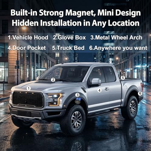 GPS Tracker for Vehicles, Real-Time Tracking for Android & iOS w/Magnetic | No Monthly Fee / No SIM Card, Works with Android Find Hub & iOS Find My, Hidden GPS Tracker Devices for Cars/Motorcycle/Bikes