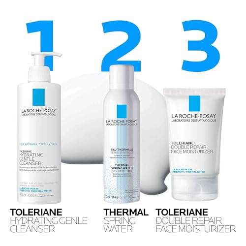 La Roche-Posay Toleriane Hydrating Gentle Facial Cleanser, with Niacinamide | Face cleanser with niacinamide & ceramides, safe for sensitive skin. Daily face wash for normal to dry skin, fragrance free.