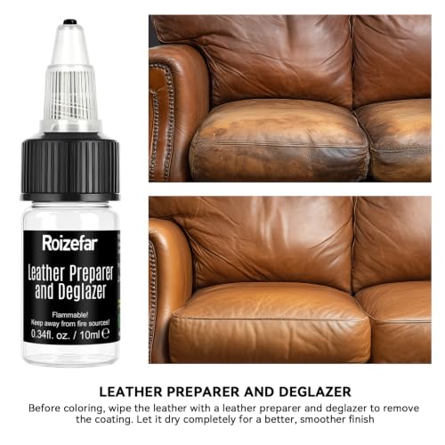 Roizefar Acrylic Leather Paint, 18 Colors with Deglazer & Finisher | All-in-One Kit, Flexible & Waterproof Leather Dye for Shoes, Bags, Jackets, Sneakers, Car Seats, Sofa, 0.34 fl oz Each