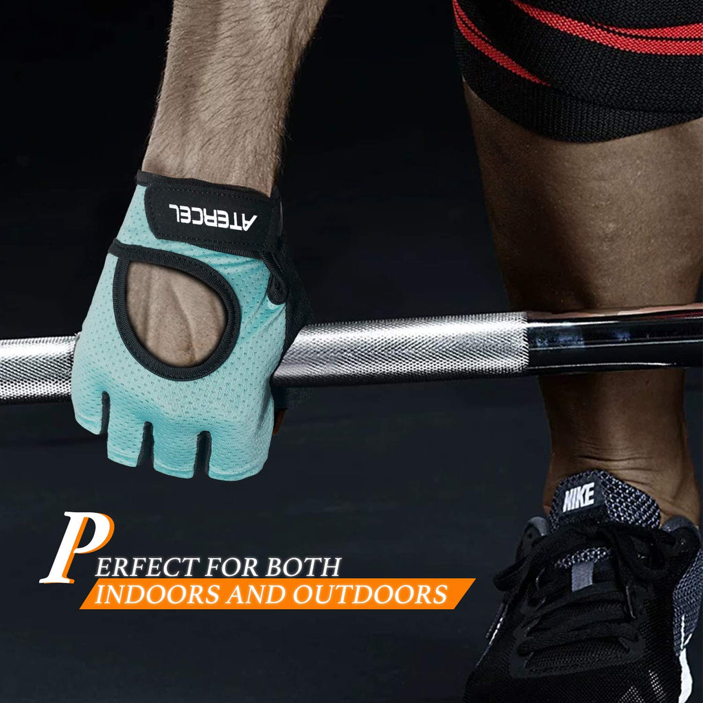 ATERCEL Weight Lifting Gloves Full Palm Protection, Workout Gloves for Gym, Cycling, Exercise, Breathable, Super Lightweight for Mens and Women