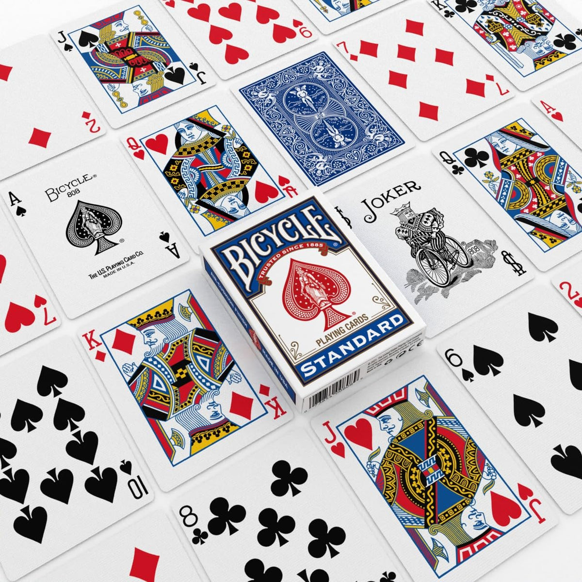 Bicycle Playing Cards 2 Pack Standard Poker Size Red and Blue | Air-cushion finish, Over 130 years trusted, 52 cards plus 2 Jokers per deck, Great for poker and rummy
