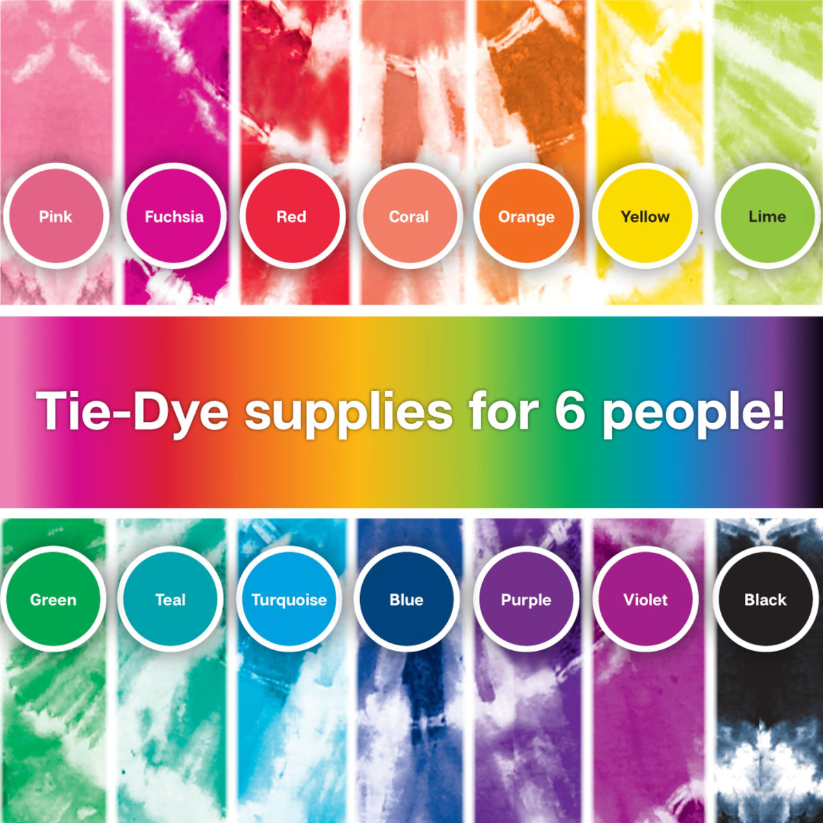 Tulip One-Step Tie-Dye Kit, 18 Bottles, 14 Colors, Fabric Dye for Shirts | Rainbow Tie Dye Party Supplies for Kids, Adults & Group Crafts, 2.75 fl oz Bottles