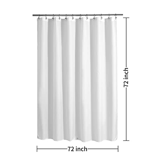 ALYVIA SPRING Waterproof Fabric Shower Curtain or Liner White, 72x72 | 3 Magnets, Soft Cloth & Hotel Quality, Machine Washable, Light-Weight, Standard Size