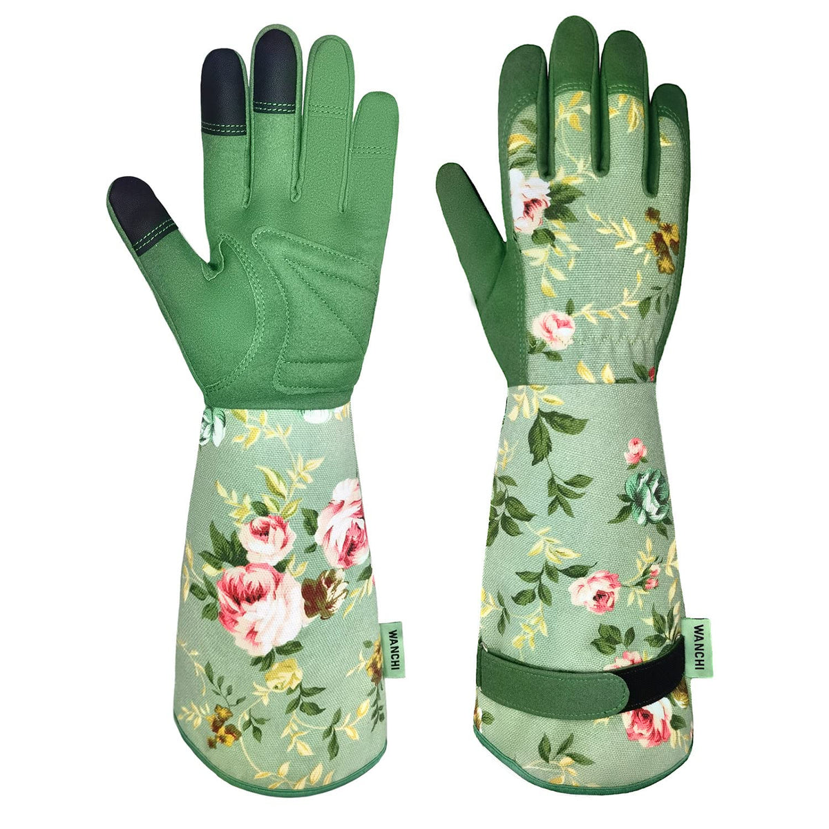 WANCHI Gardening Gloves for Women Gift,Yard Work Garden Gloves,Green Medium | Long Garden Gloves for Women,Gardener Gardening Gifts for Women,Outdoor Heavy Working Gloves for Men,Weed,Pruning,Lawn Glove