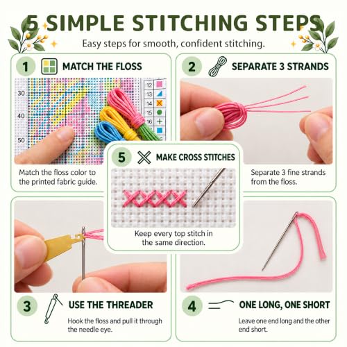 AuraDraw 11CT Stamped Cross Stitch Kit for Adults Beginners, Chicken Counted Cross Stitch Kits for Adults, Needlepoint Cross-Stitch Patterns Embroidery Kits Arts and Crafts for Home Decor 12×16Inch